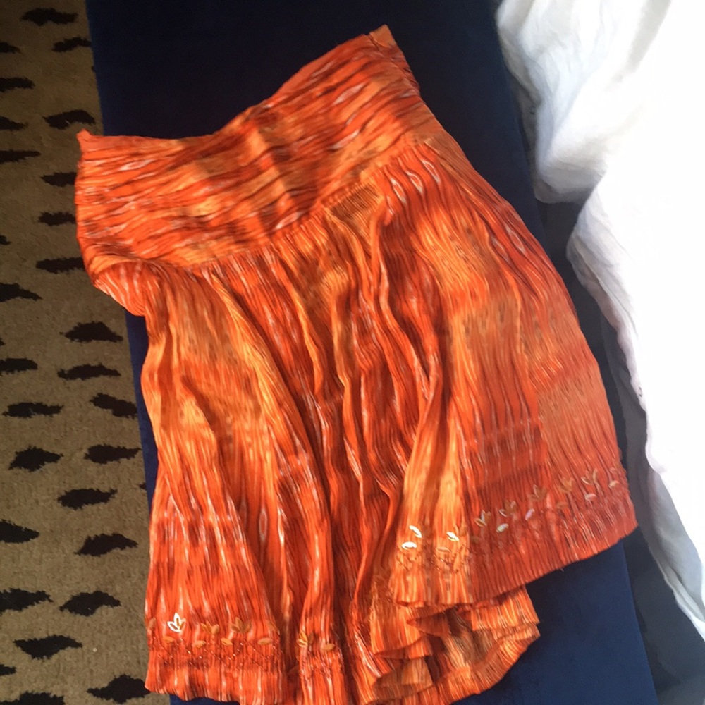 Orange Silk skirt